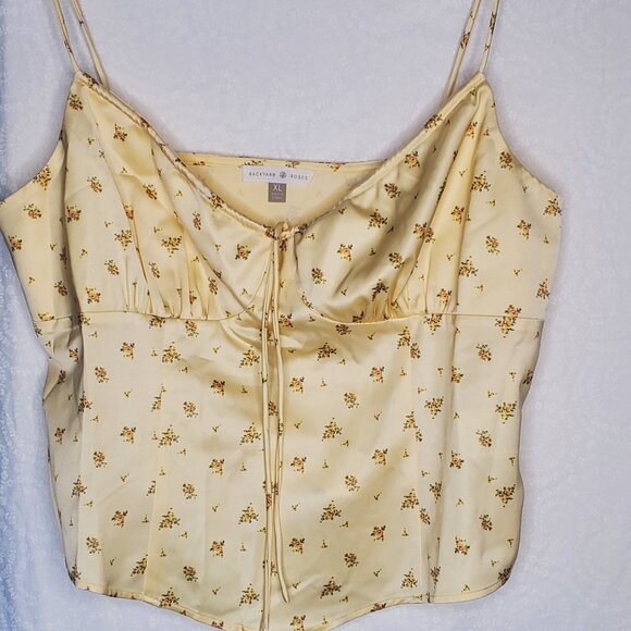 BACKYARD ROSES XL CAMI YELLOW - Picture 1 of 6